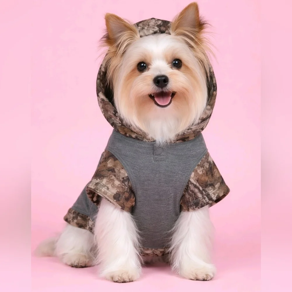 Pets First Gray Camouflage Dog Hoodie #DGC1